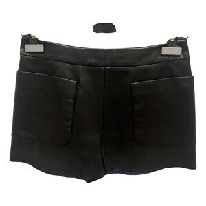 Balenciaga Black High Waist Leather Shorts